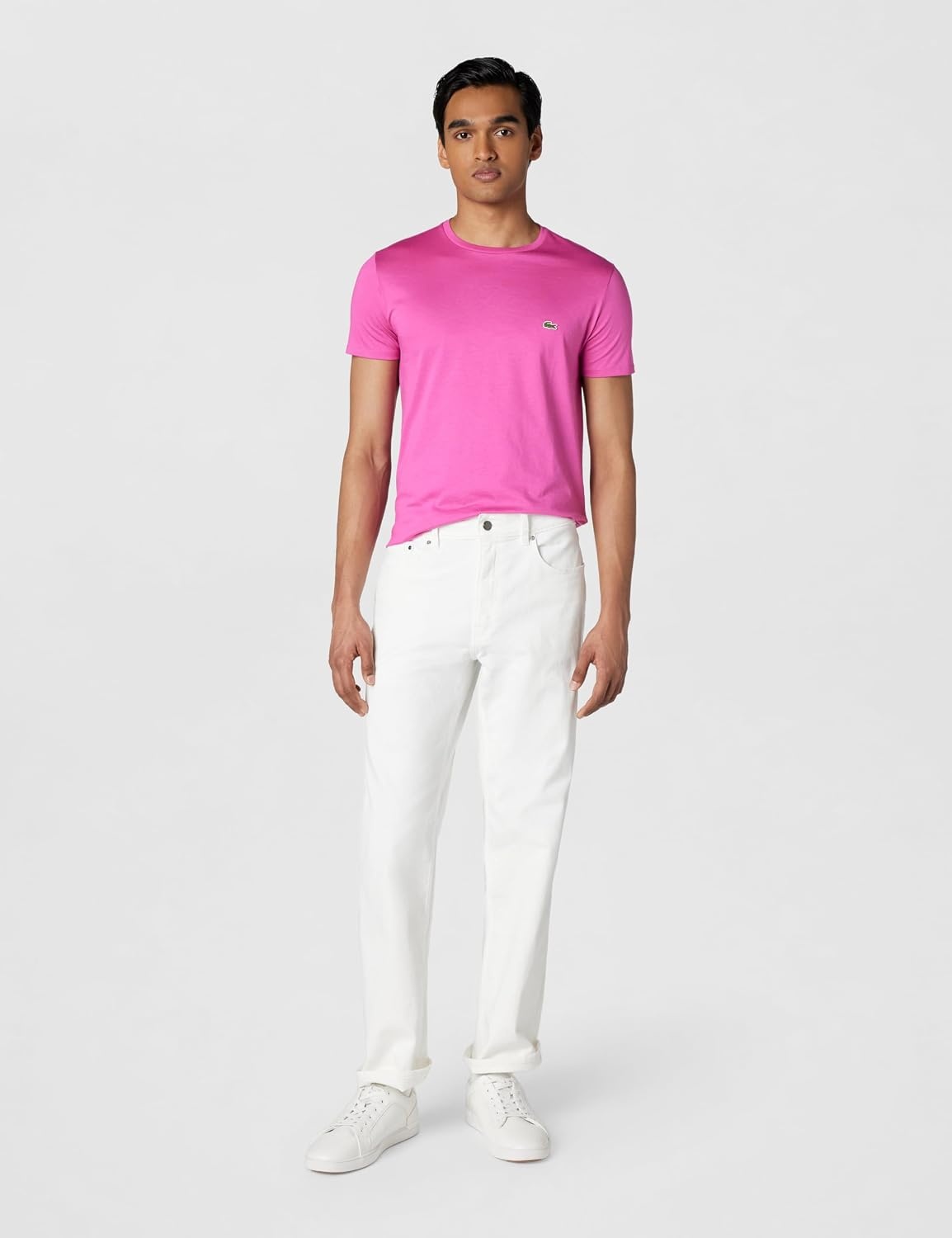 image:imageLacoste Mens Short Sleeve Pima Jersey Crew Neck TeeMalva
