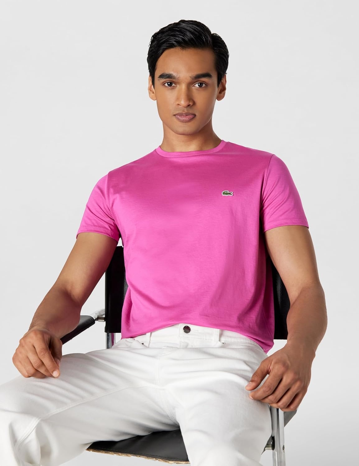 image:imageLacoste Mens Short Sleeve Pima Jersey Crew Neck TeeMalva