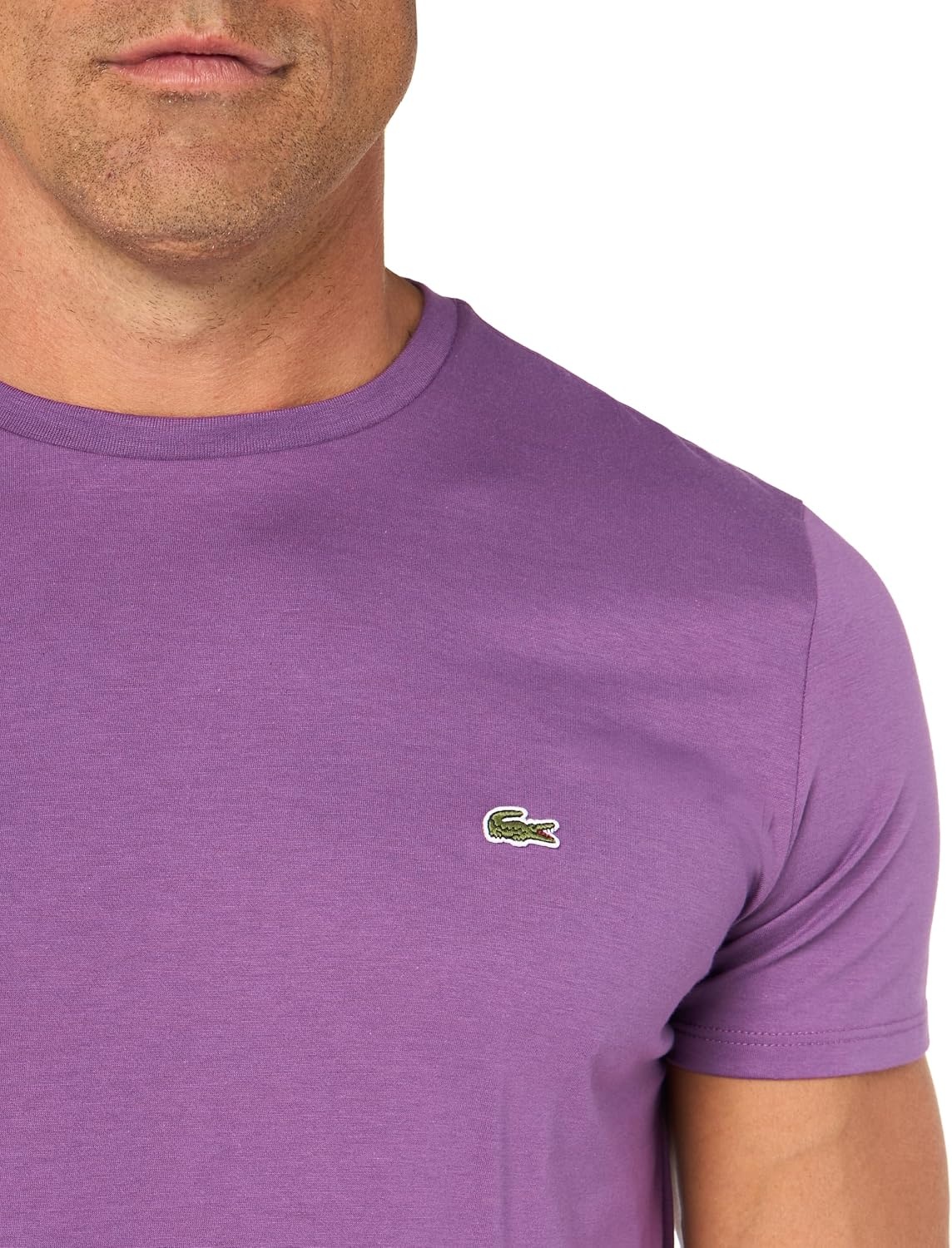 image:imageLacoste Mens Short Sleeve Pima Jersey Crew Neck TeeMauveglow