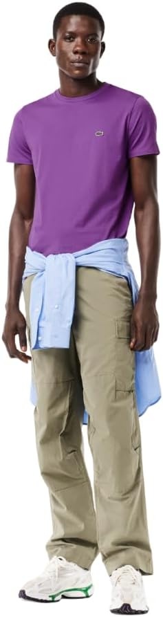 image:imageLacoste Mens Short Sleeve Pima Jersey Crew Neck TeeMauveglow