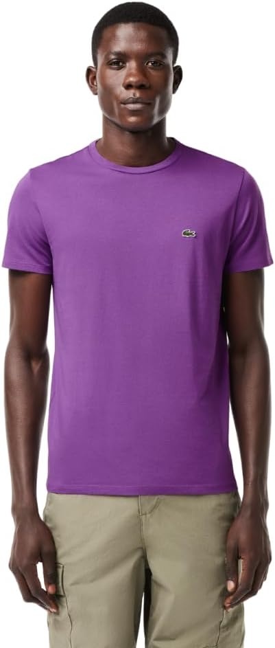 image:imageLacoste Mens Short Sleeve Pima Jersey Crew Neck TeeMauveglow