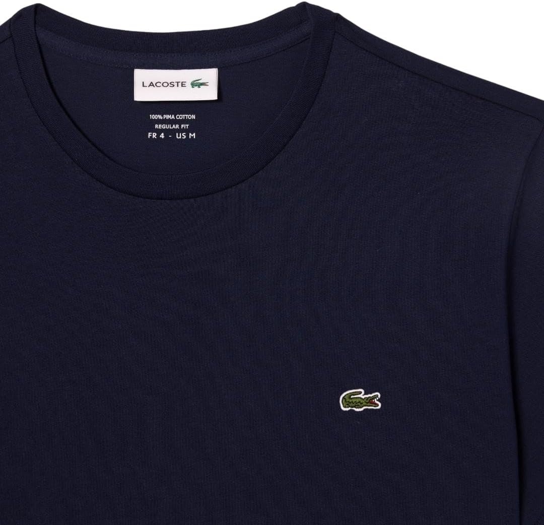 image:imageLacoste Mens Short Sleeve Pima Jersey Crew Neck TeeNavy Blue