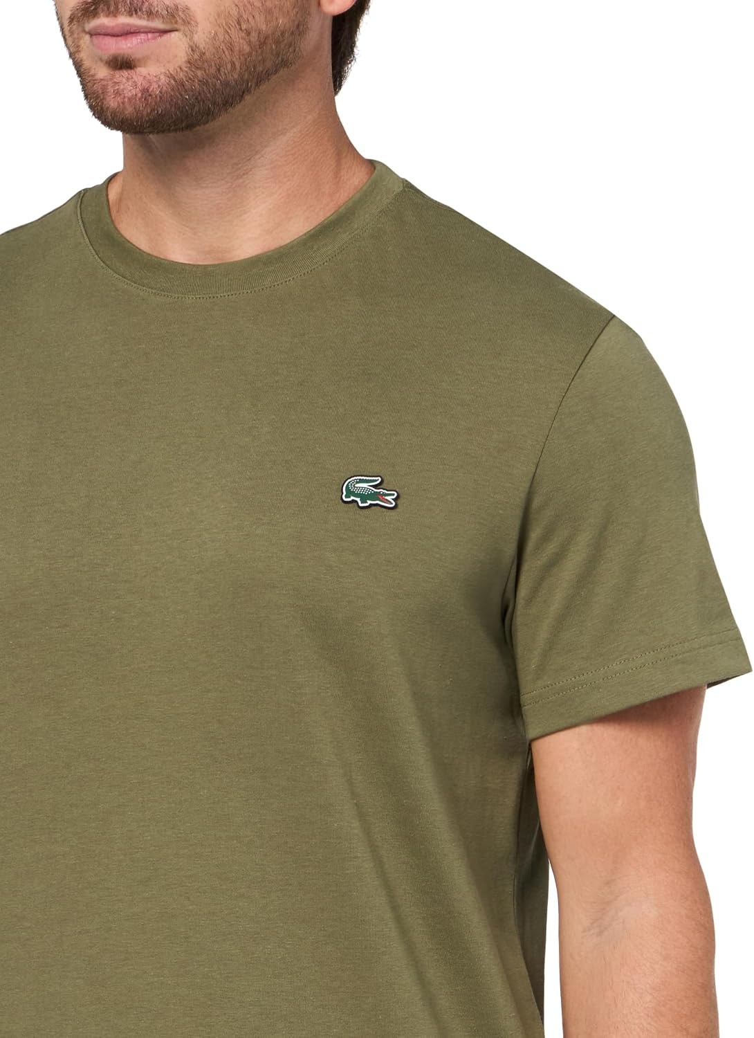 image:imageLacoste Mens Short Sleeve Pima Jersey Crew Neck TeeOlive