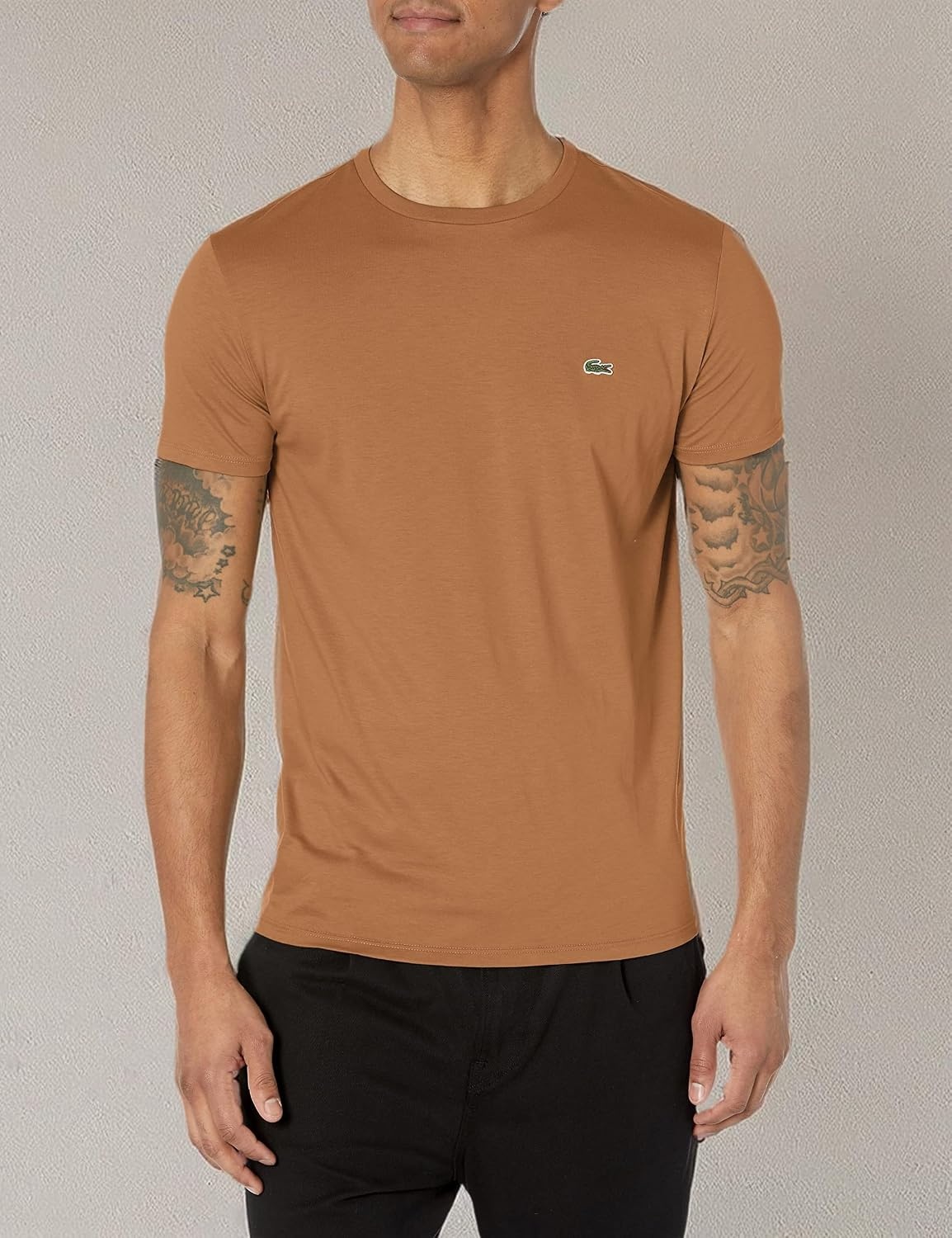 image:imageLacoste Mens Short Sleeve Pima Jersey Crew Neck TeePecan