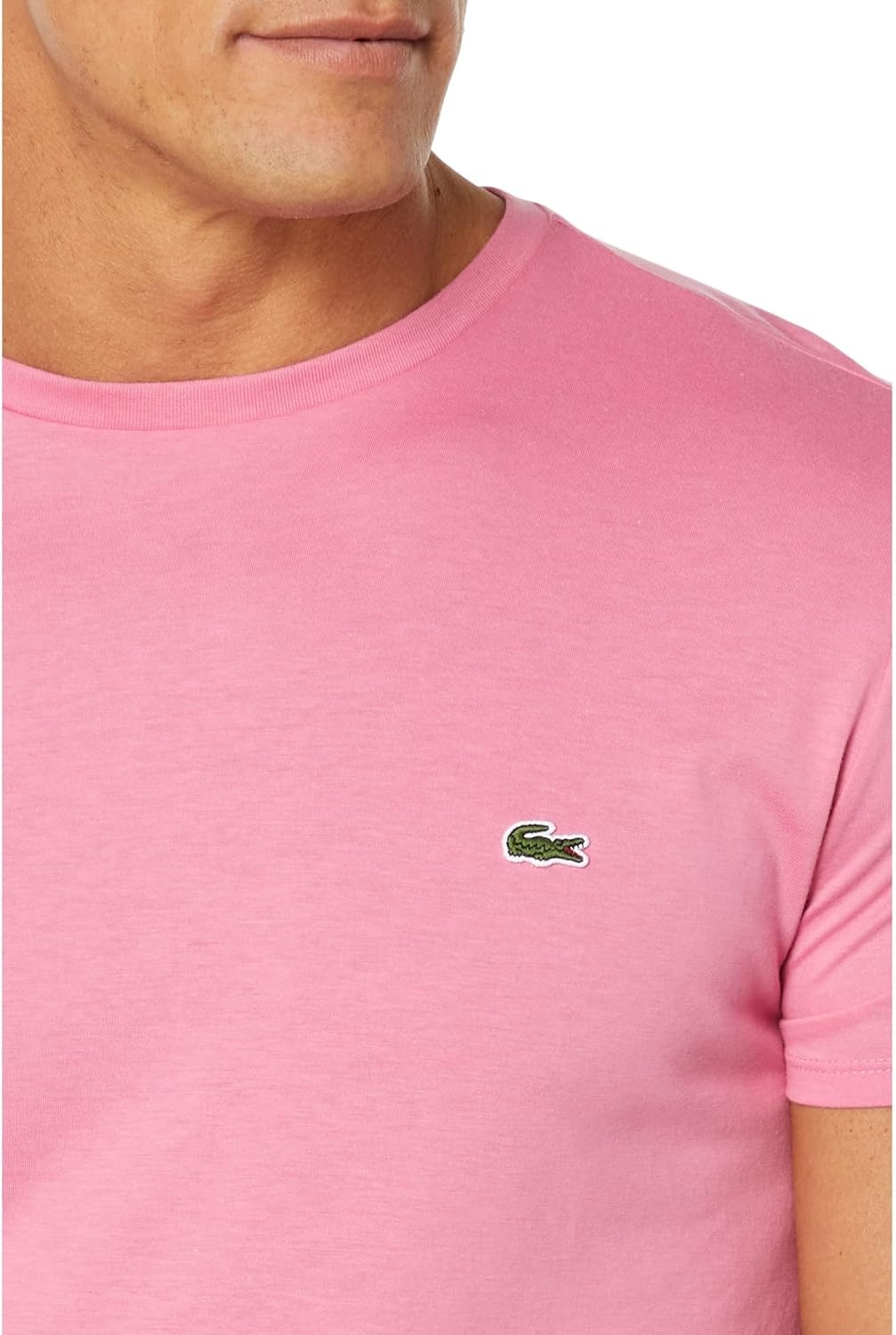 image:imageLacoste Mens Short Sleeve Pima Jersey Crew Neck TeeReseda Pink
