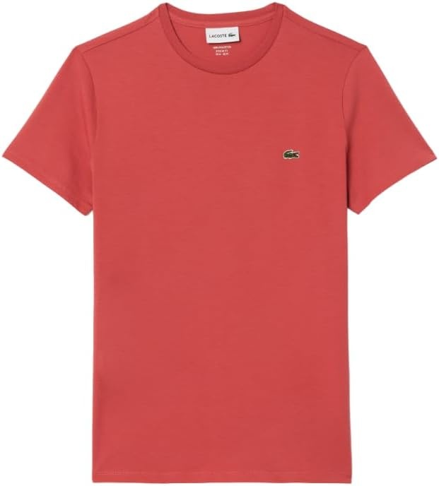 image:imageLacoste Mens Short Sleeve Pima Jersey Crew Neck TeeSierra Red