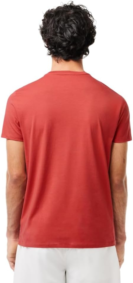 image:imageLacoste Mens Short Sleeve Pima Jersey Crew Neck TeeSierra Red