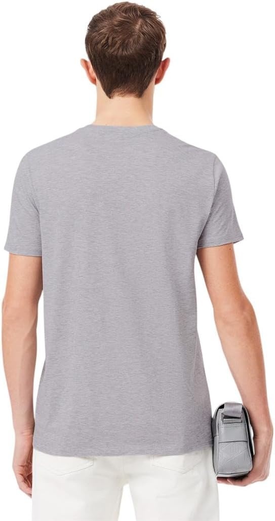 image:imageLacoste Mens Short Sleeve Pima Jersey Crew Neck TeeSilver Chine