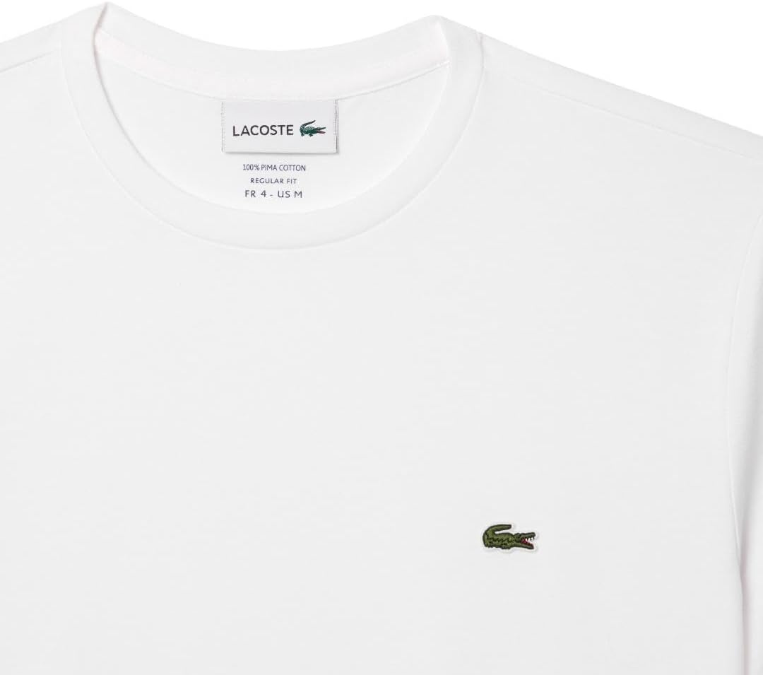 image:imageLacoste Mens Short Sleeve Pima Jersey Crew Neck TeeWhite