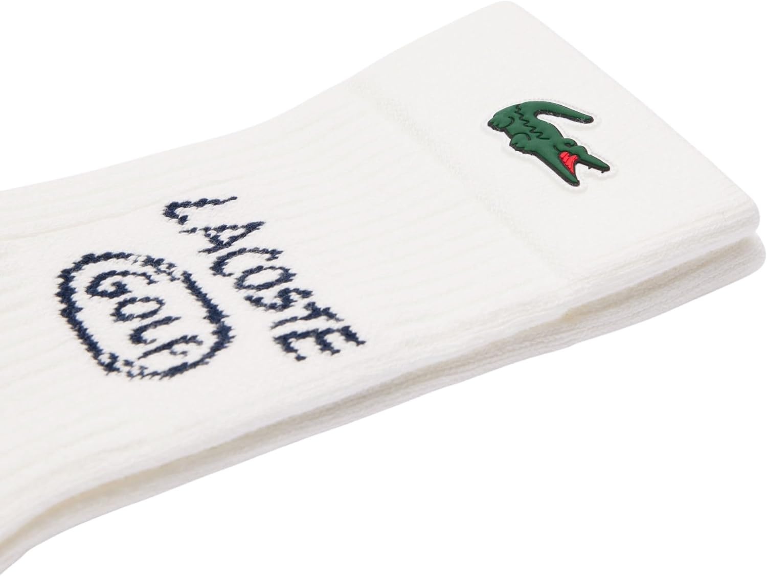 image:imageLacoste Mens Sport Boucl Cotton Golf SocksWhite Navy Blue