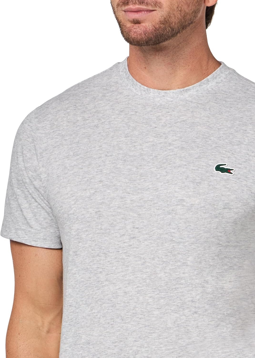 image:imageLacoste Mens Sport Printed UltraDry TShirtSilver Chine
