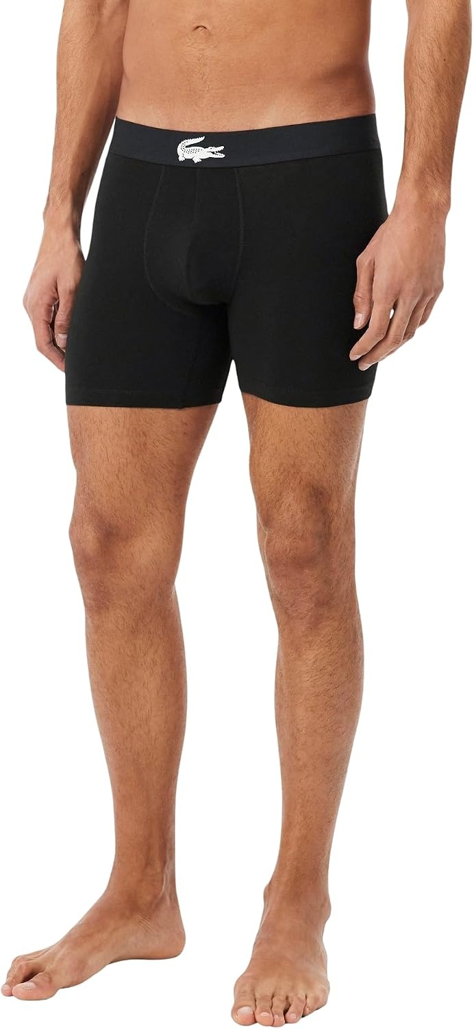 image:imageLacoste Mens Stretch Jersey Boxer Briefs 3packBlack