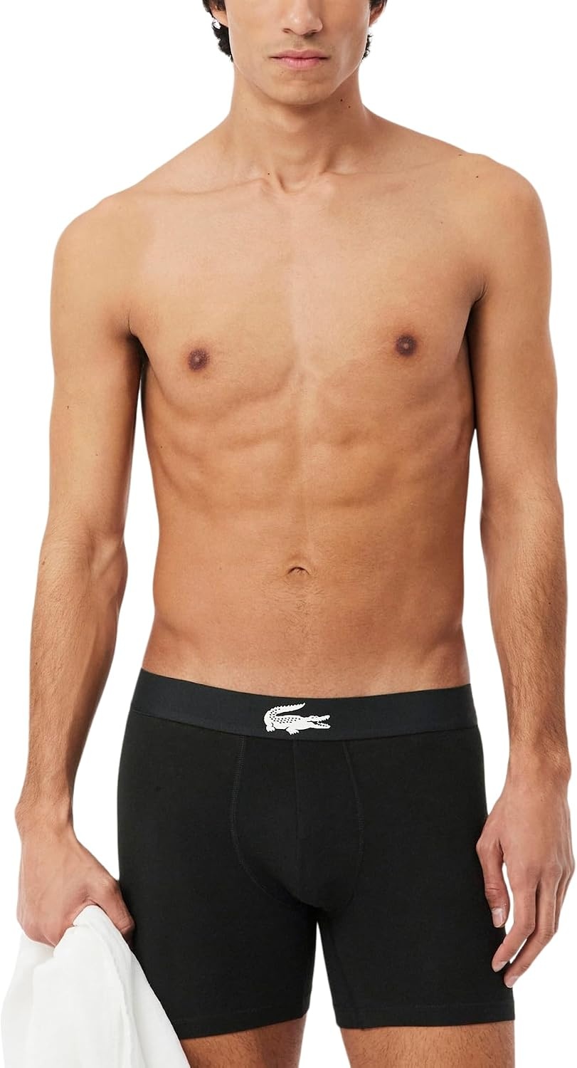 image:imageLacoste Mens Stretch Jersey Boxer Briefs 3packBlack