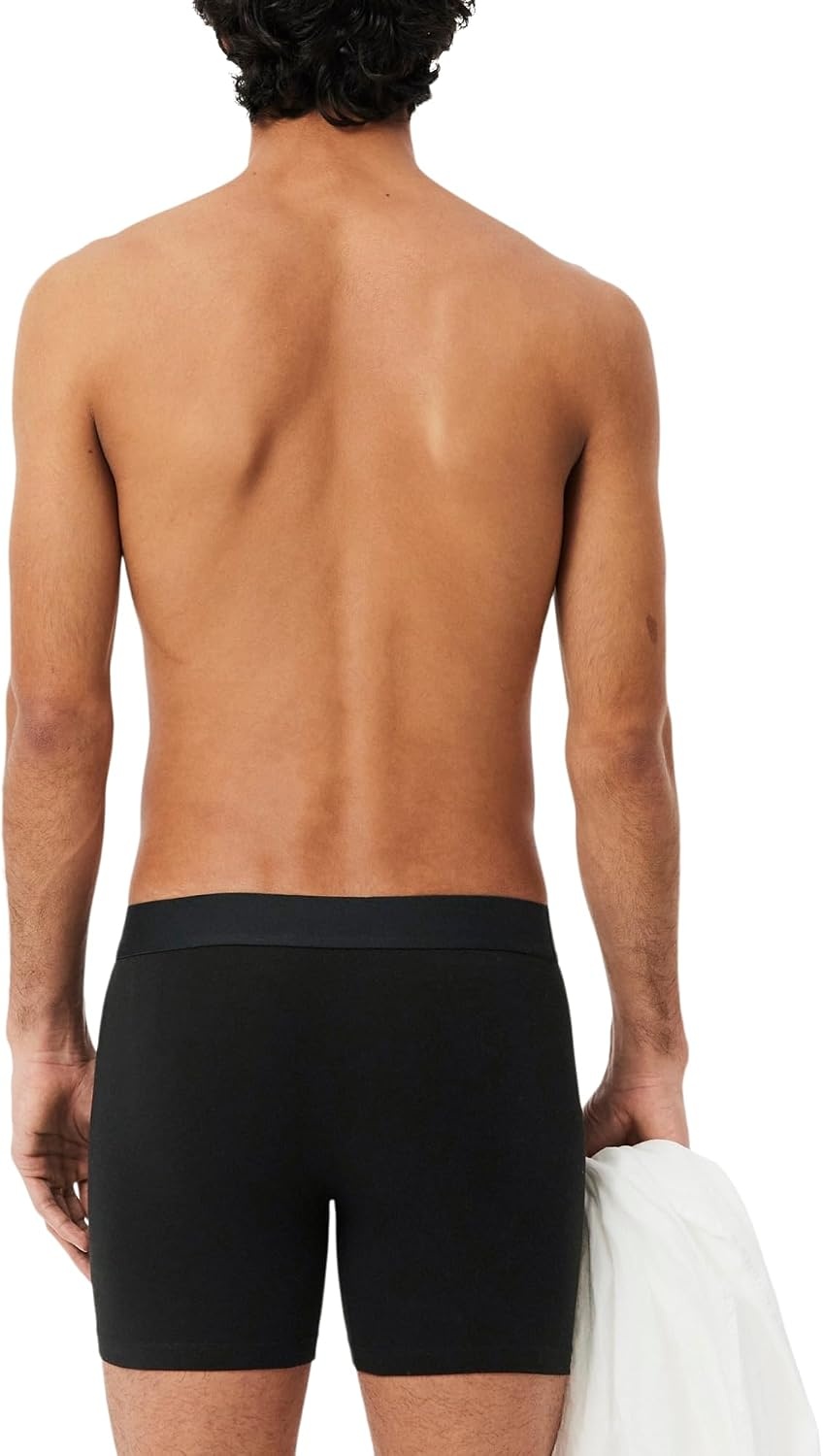image:imageLacoste Mens Stretch Jersey Boxer Briefs 3packBlack