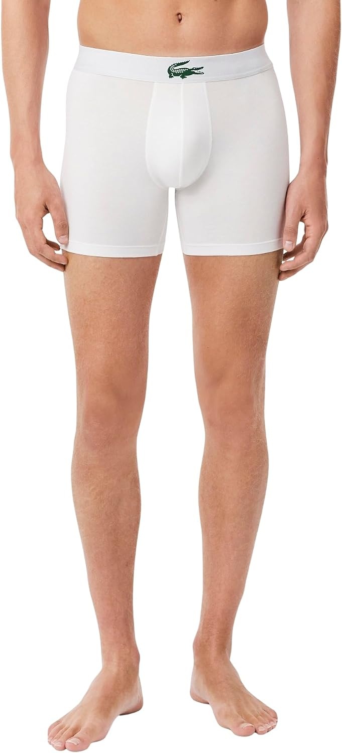 image:imageLacoste Mens Stretch Jersey Boxer Briefs 3packWhiteGreenBlack