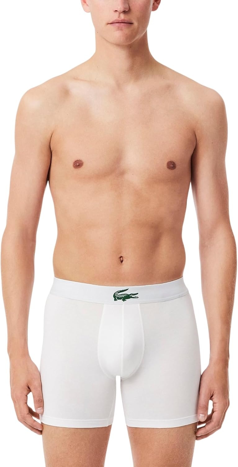 image:imageLacoste Mens Stretch Jersey Boxer Briefs 3packWhiteGreenBlack
