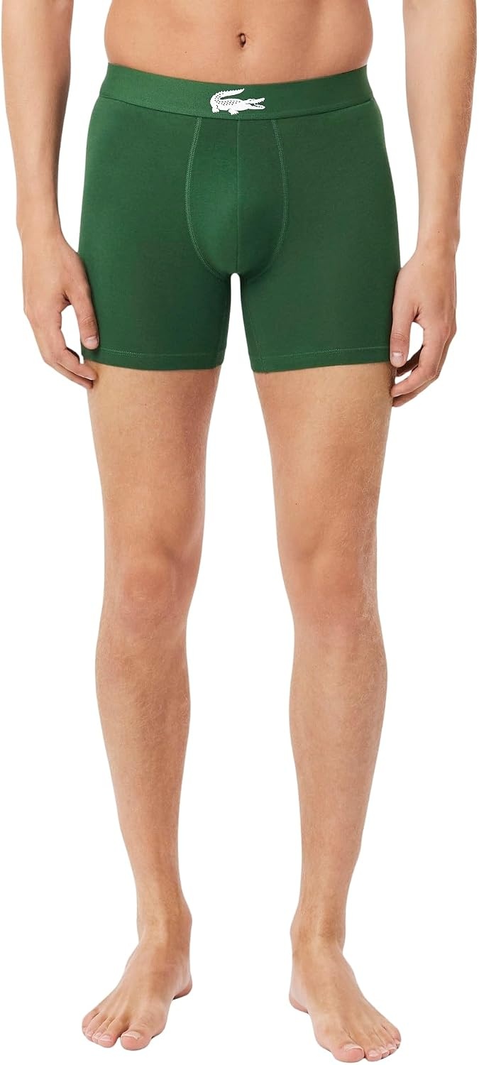 image:imageLacoste Mens Stretch Jersey Boxer Briefs 3packWhiteGreenBlack