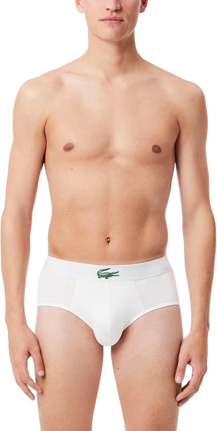 image:imageLacoste Mens Stretch Jersey Briefs 3packWhiteGreenBlack