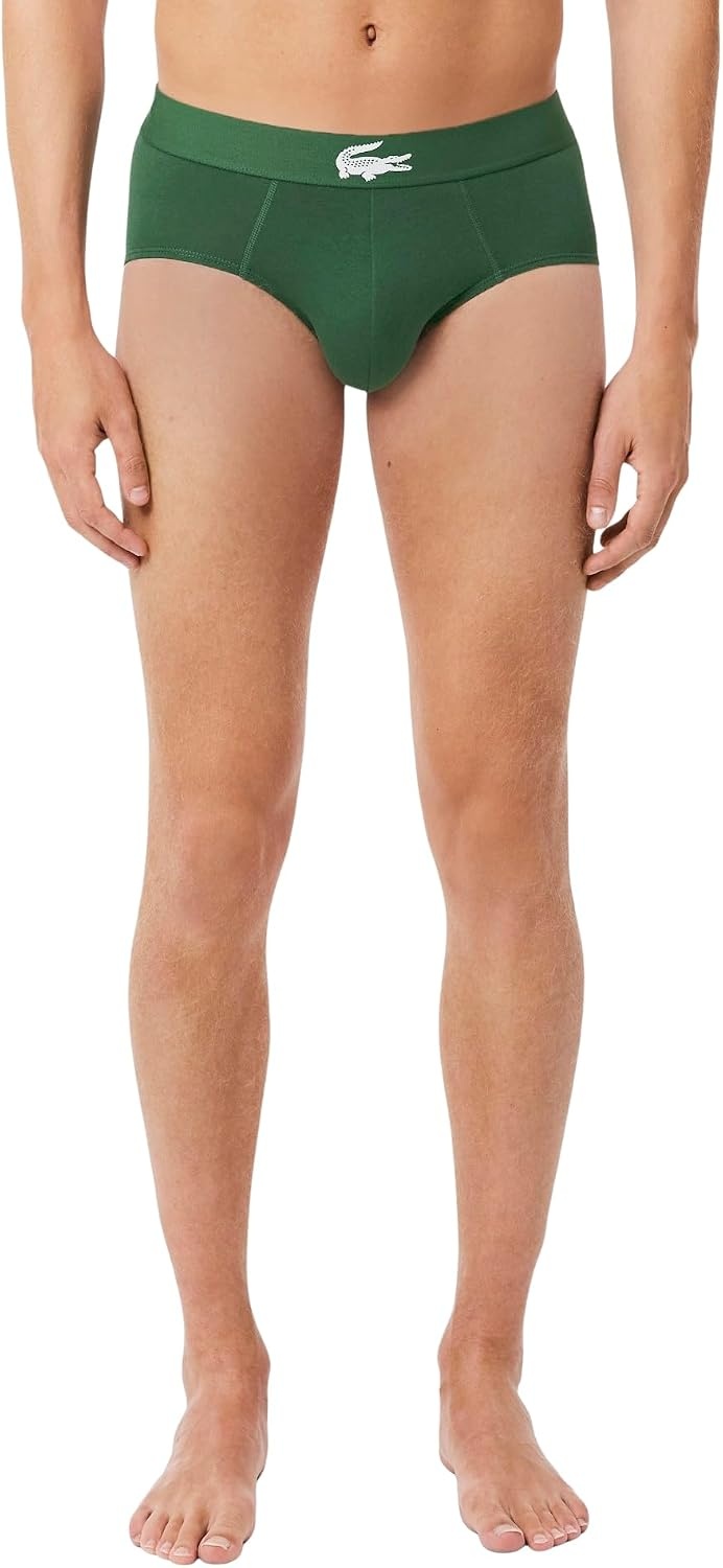 image:imageLacoste Mens Stretch Jersey Briefs 3packWhiteGreenBlack