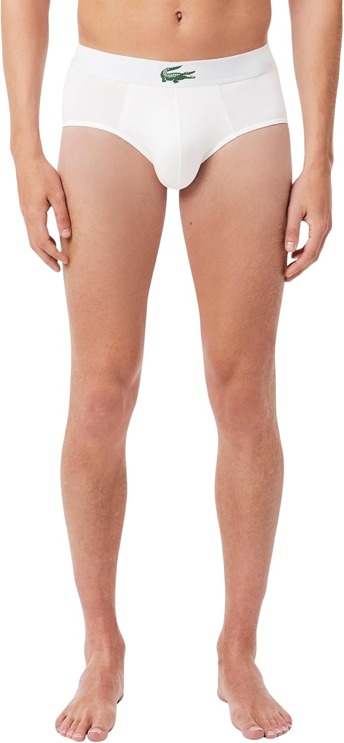 image:imageLacoste Mens Stretch Jersey Briefs 3packWhiteGreenBlack