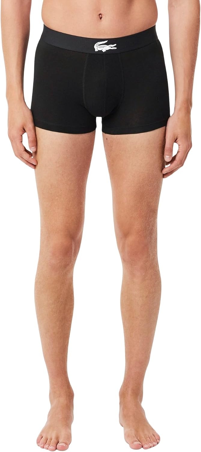 image:imageLacoste Mens Stretch Jersey Trunks 3packWhiteGreenBlack