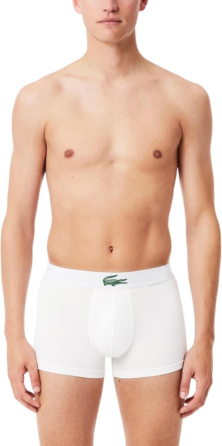 image:imageLacoste Mens Stretch Jersey Trunks 3packWhiteGreenBlack