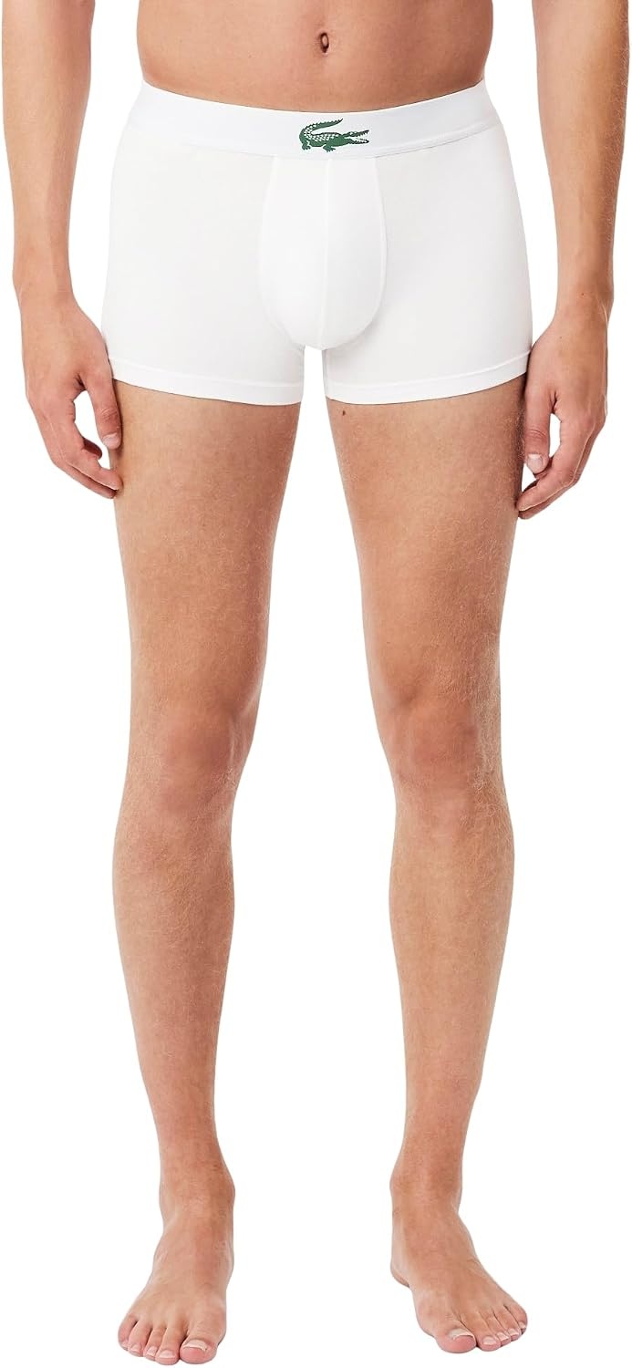 image:imageLacoste Mens Stretch Jersey Trunks 3packWhiteGreenBlack
