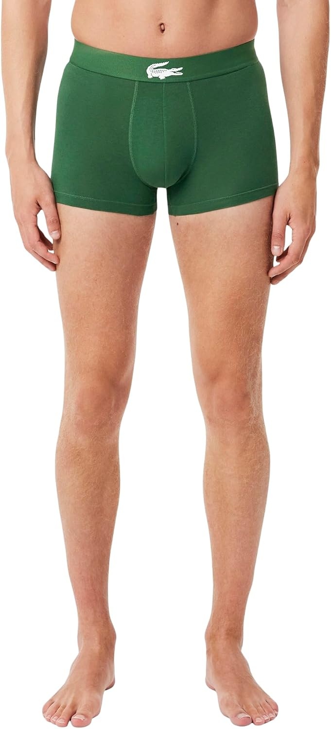 image:imageLacoste Mens Stretch Jersey Trunks 3packWhiteGreenBlack