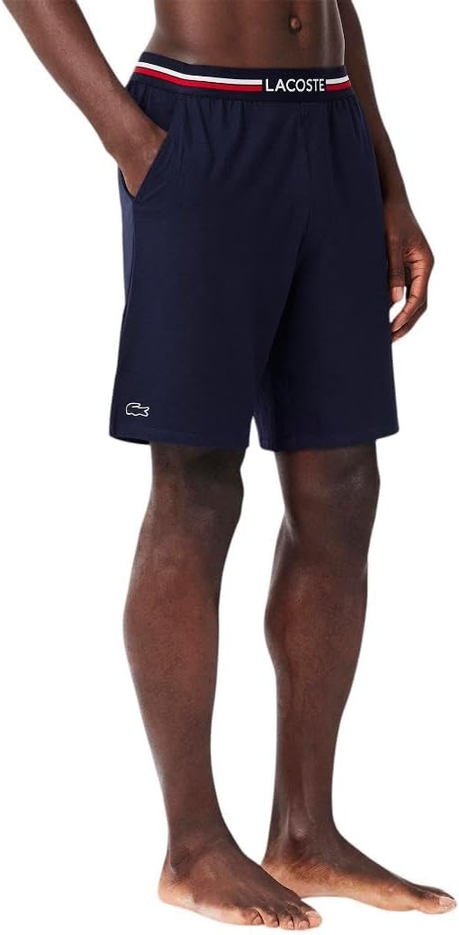 image:imageLacoste Mens Striped Waist Long Boxer BriefsNavy Blue