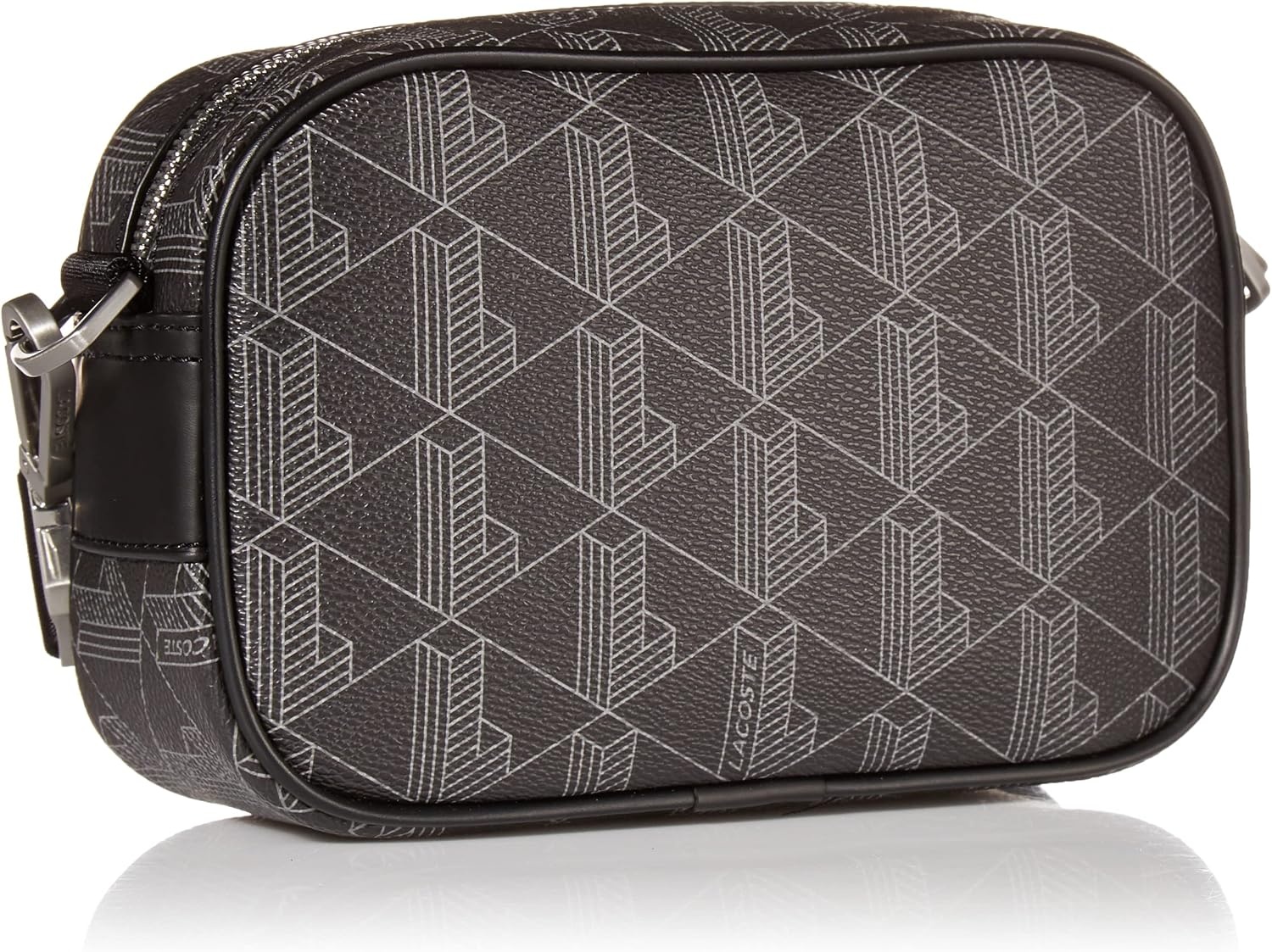 image:imageLacoste Mens The Blend Small Monogram Canvas Crossbody Bag Black One Size