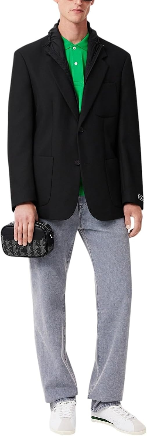 image:imageLacoste Mens The Blend Small Monogram Canvas Crossbody Bag Black One Size