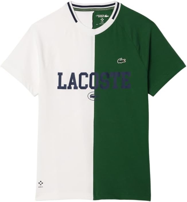 image:imageLacoste Mens Ultra Dry Piqu Tennis TShirtWhiteGreen