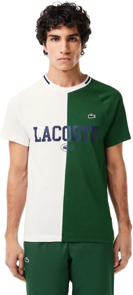 image:imageLacoste Mens Ultra Dry Piqu Tennis TShirtWhiteGreen