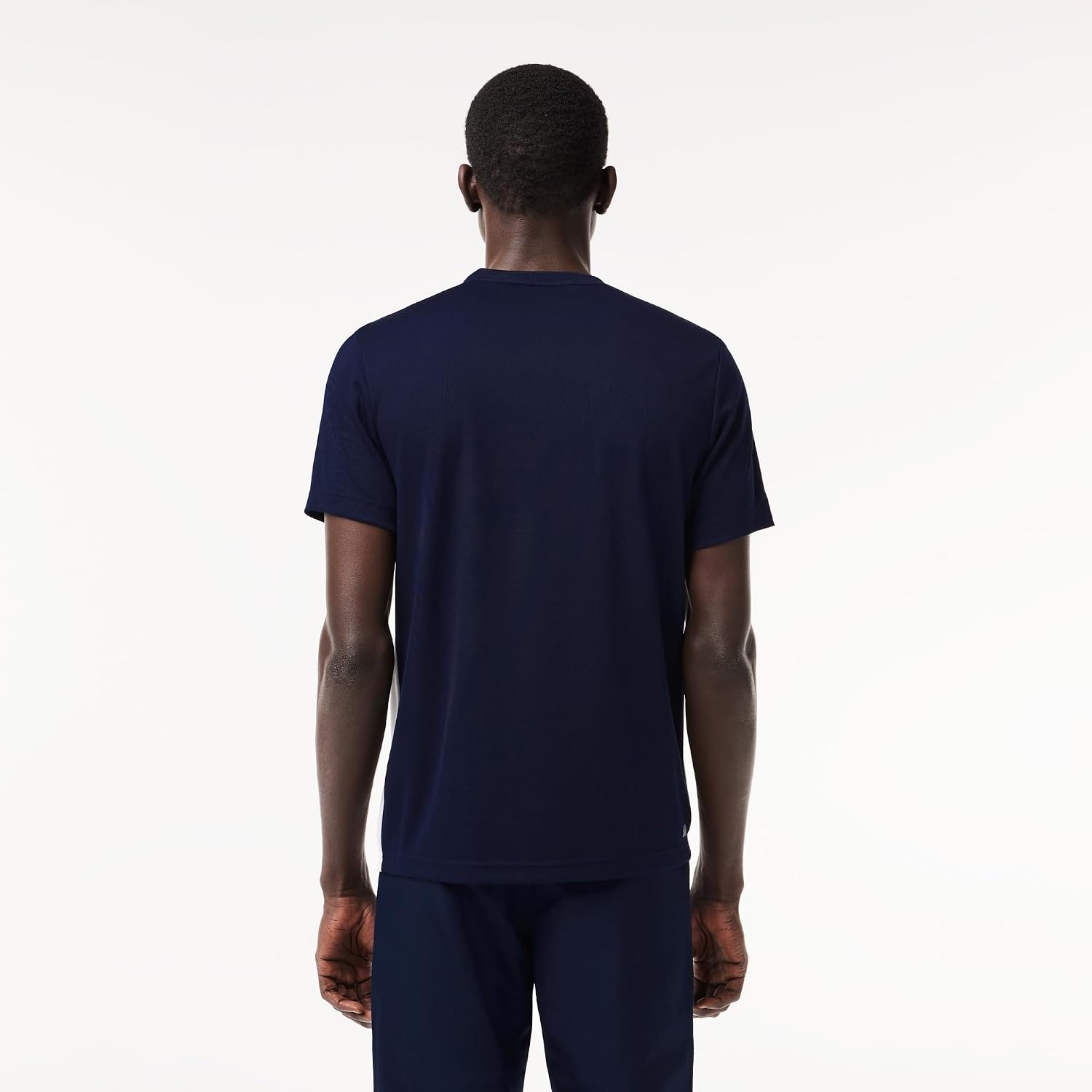 image:imageLacoste Mens Ultra Dry Piqu Tennis TShirtWhiteNavy Blue