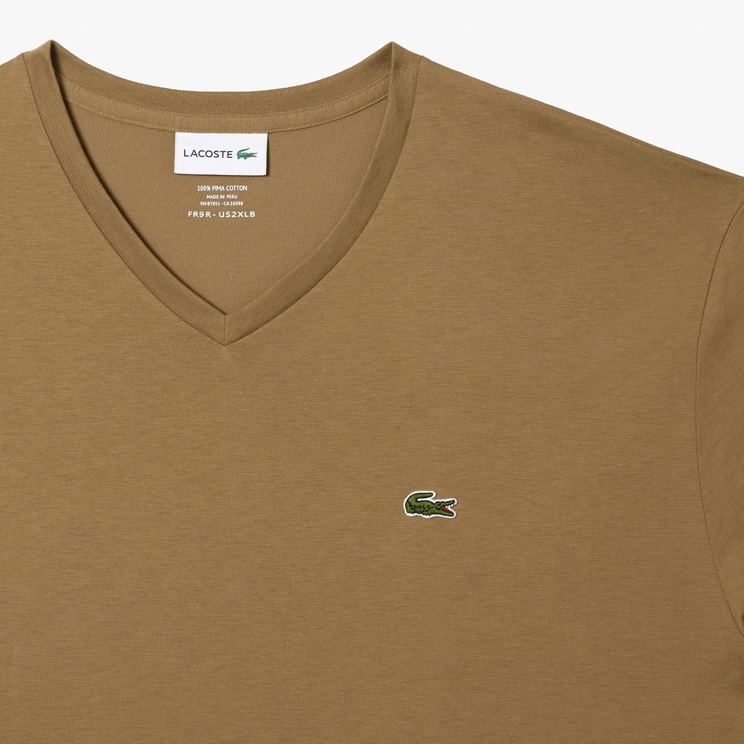 image:imageLacoste Mens VNeck Jersey Pima TShirt Plus SizeCookie