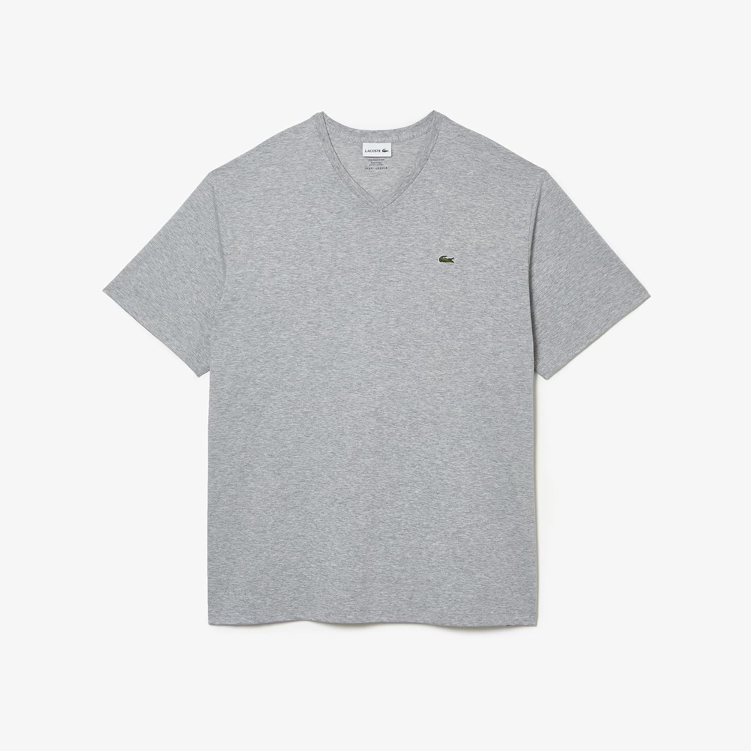 image:imageLacoste Mens VNeck Jersey Pima TShirt Plus SizeSilver Chine