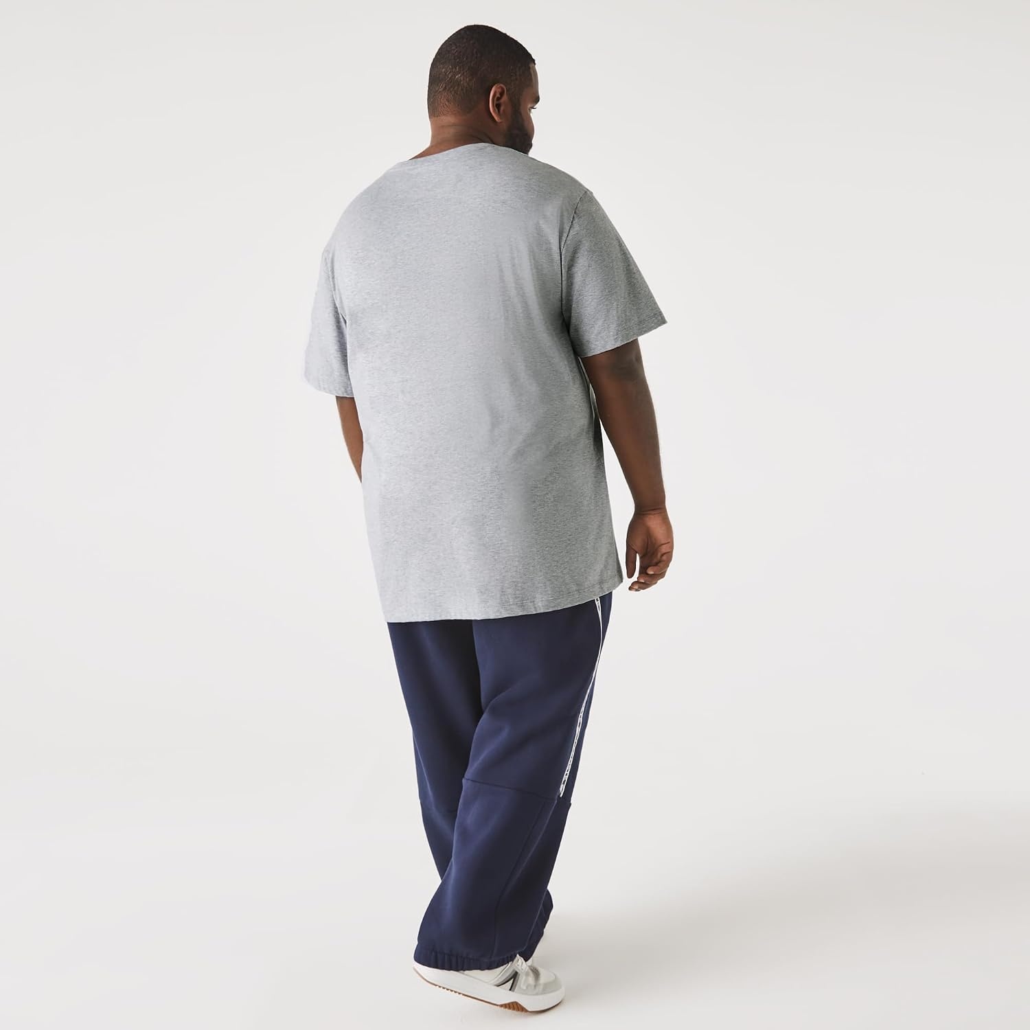 image:imageLacoste Mens VNeck Jersey Pima TShirt Plus SizeSilver Chine