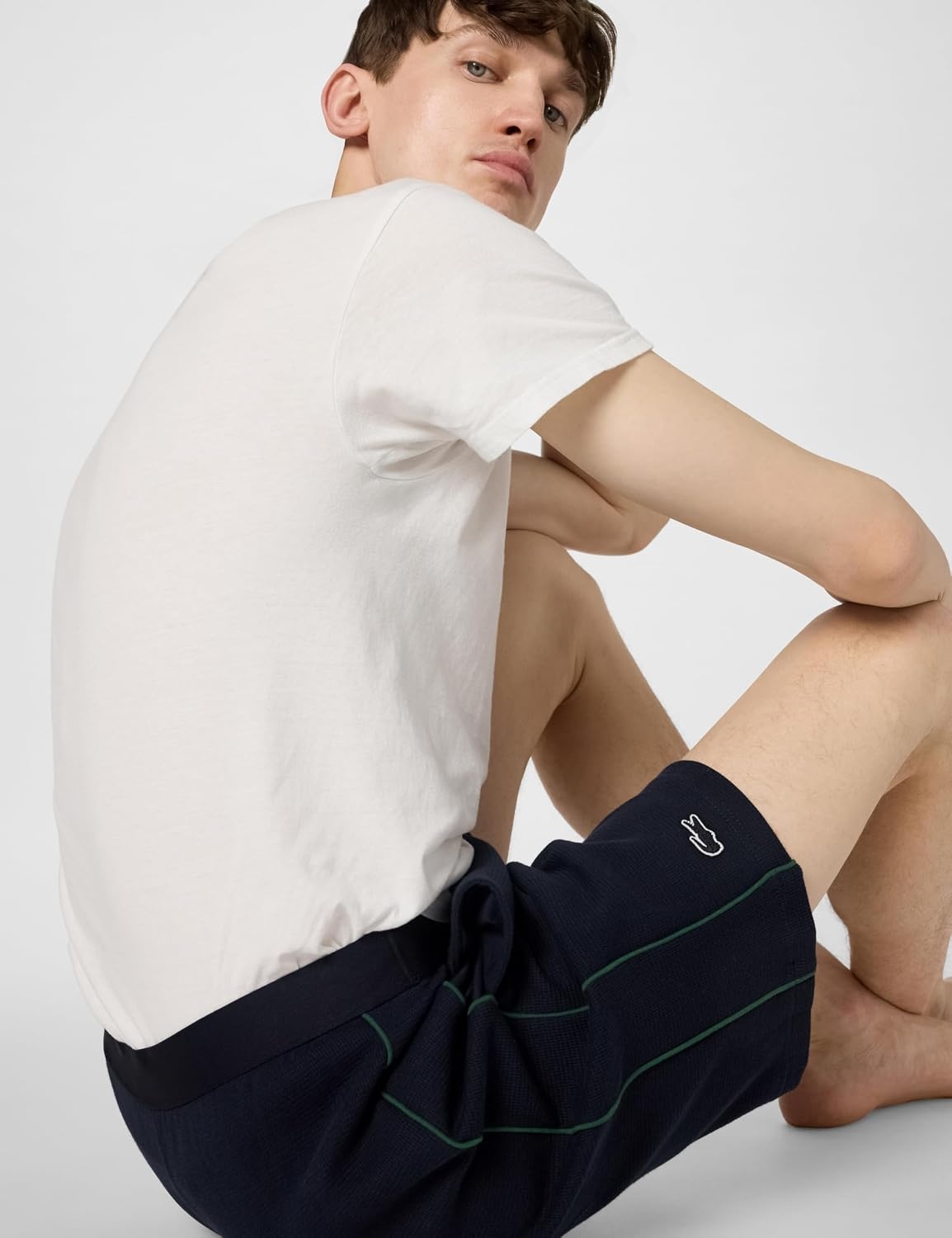image:imageLacoste Mens Waffle Collection Loungewear ShortsDark Blue Green