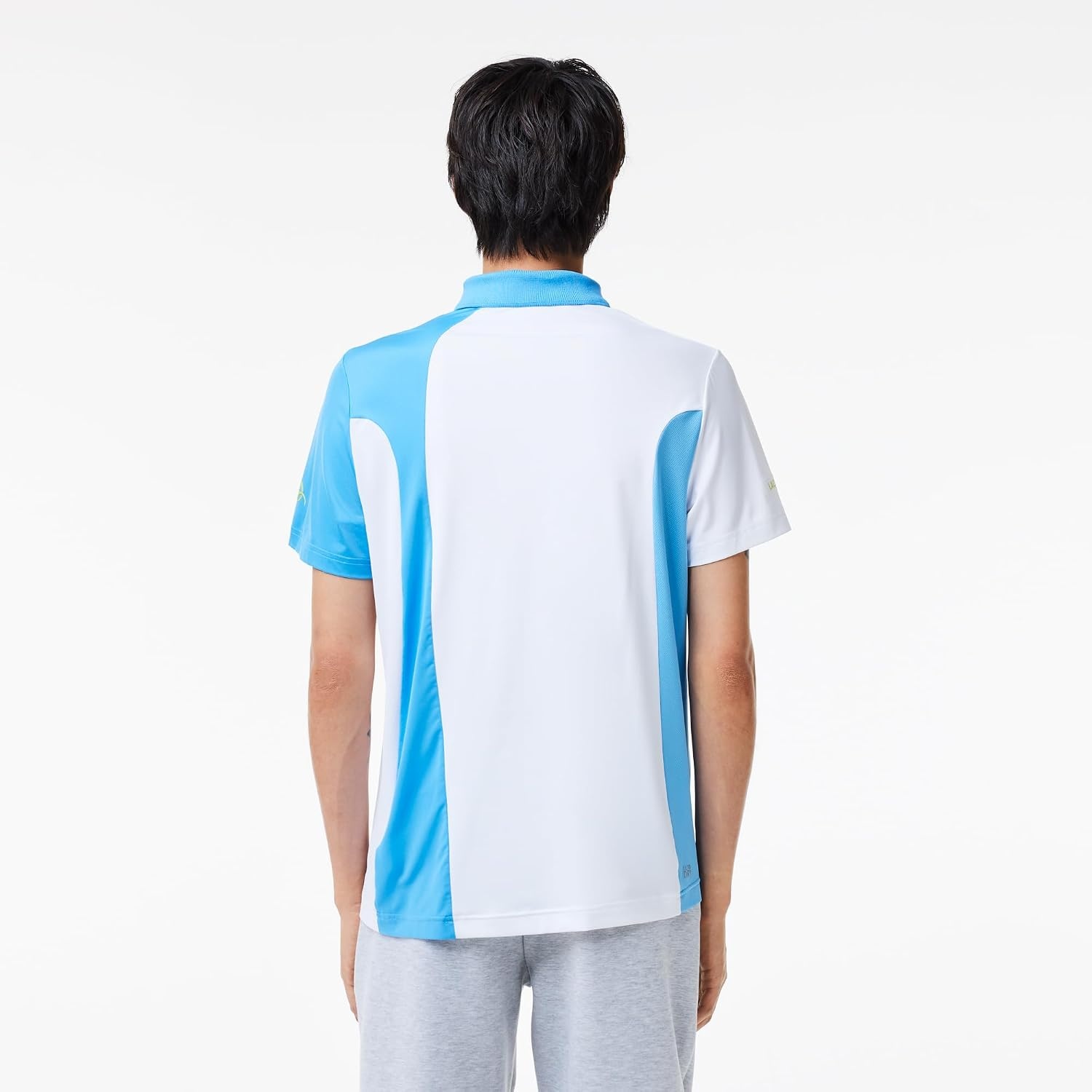 image:imageLacoste Mens X Novak Djokovic Regular Fit Colorblock PoloArgentine BlueWhite