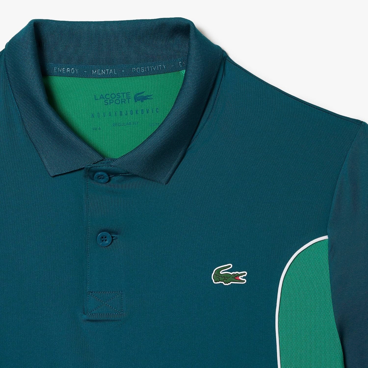image:imageLacoste Mens X Novak Djokovic Regular Fit Colorblock PoloDanubeGreenfinch