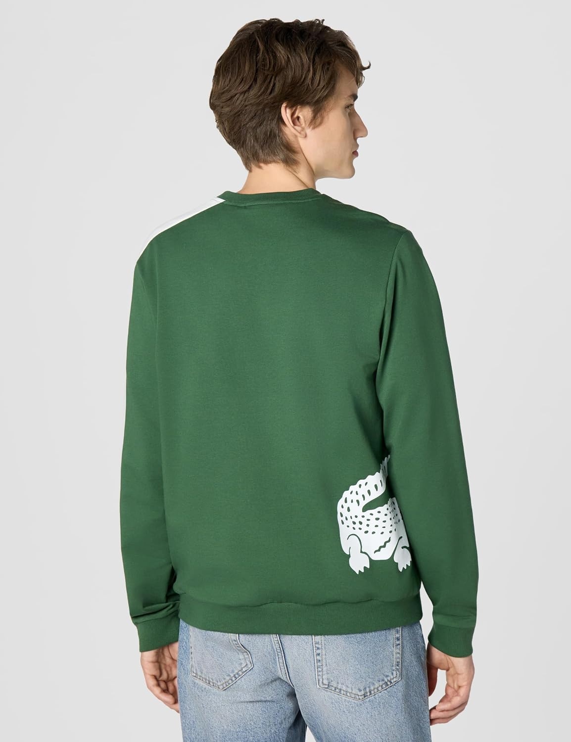 image:imageLacoste Printed Fleece Loungewear SweatshirtGreen Navy Blue White