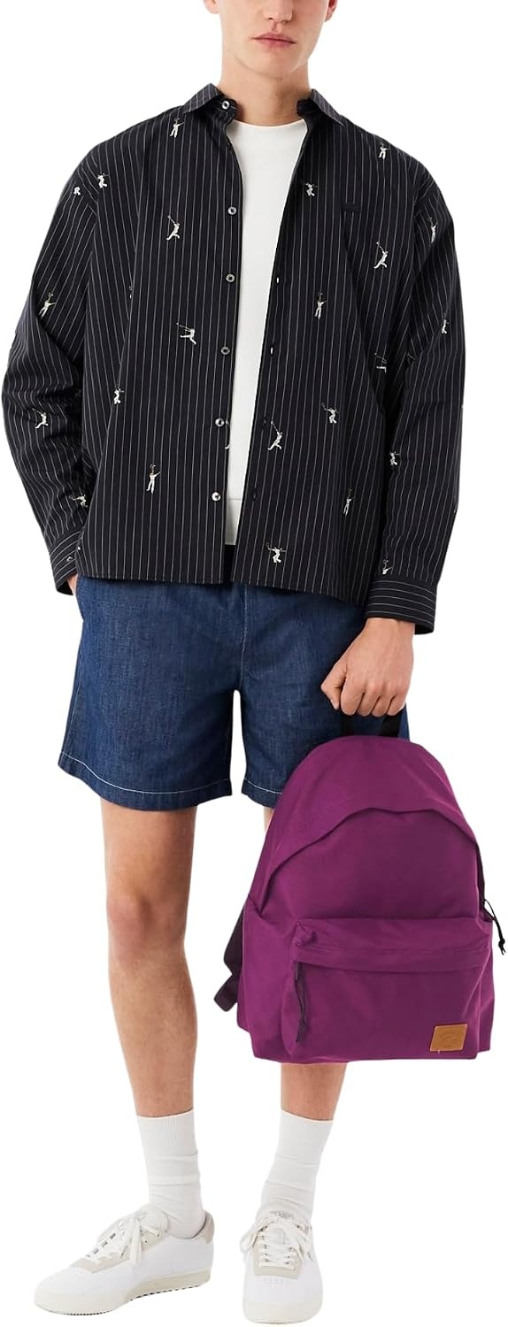 image:imageLacoste Unisex Casual Croc Backpack Viennois One SizeDark Purple