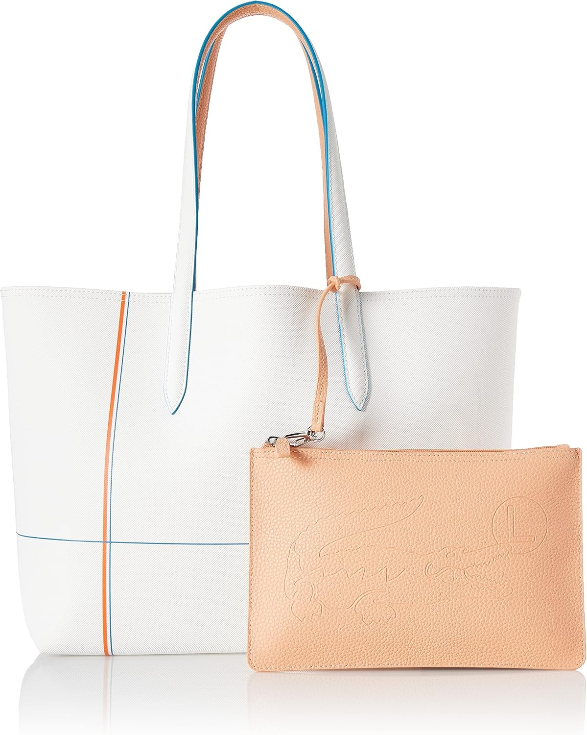 image:imageLacoste Womens Anna Large Reversible Tote BagClean WhiteRecifal Rayures