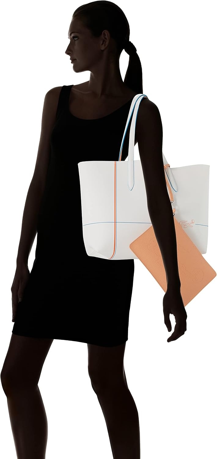 image:imageLacoste Womens Anna Large Reversible Tote BagClean WhiteRecifal Rayures