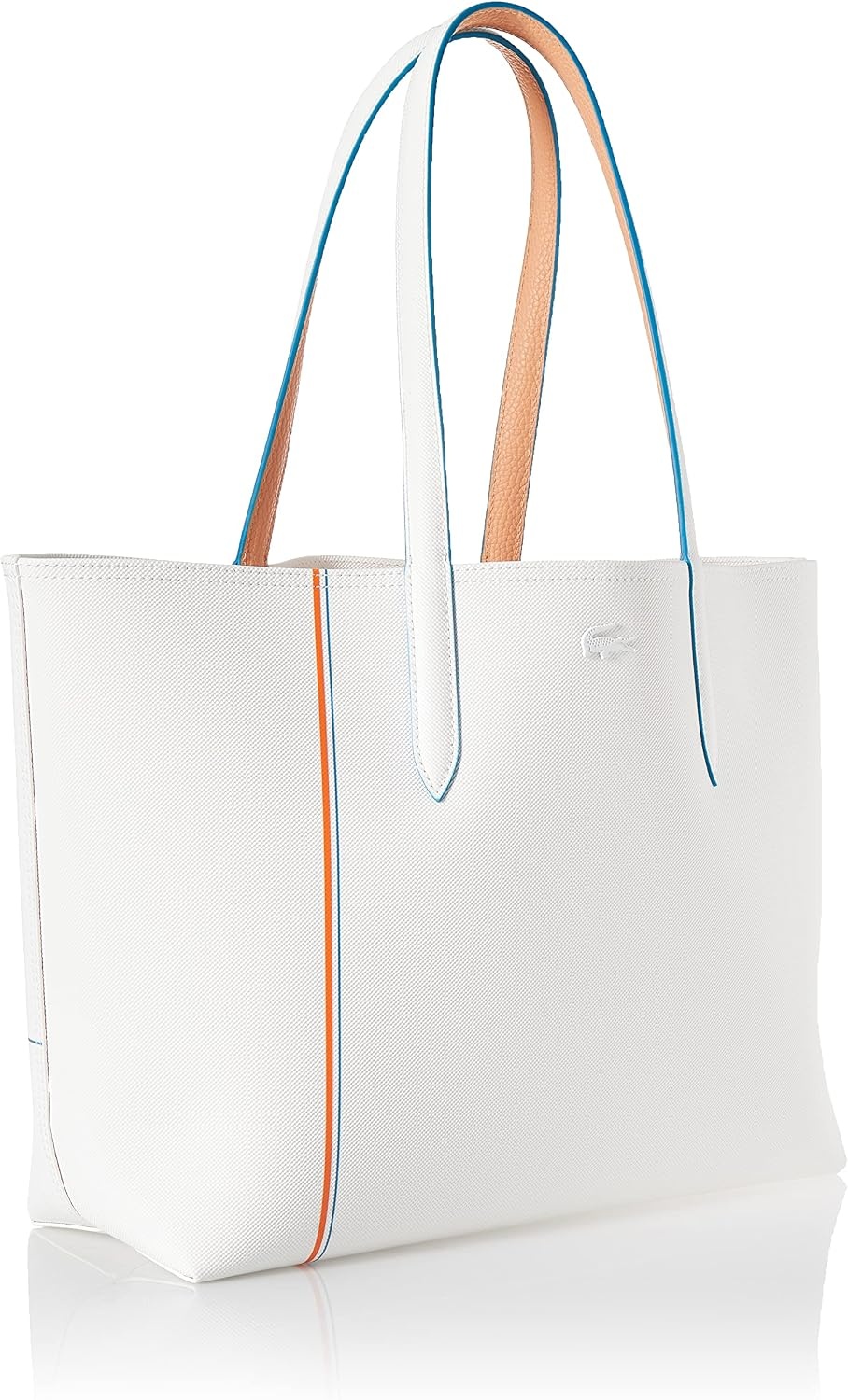 image:imageLacoste Womens Anna Large Reversible Tote BagClean WhiteRecifal Rayures
