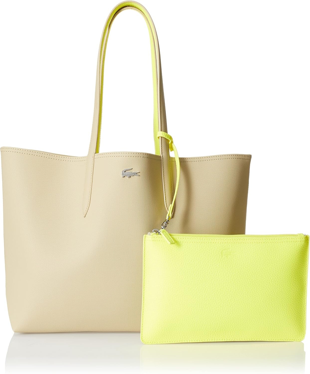 image:imageLacoste Womens Anna Large Reversible Tote BagSoft Sage Yellow Elec