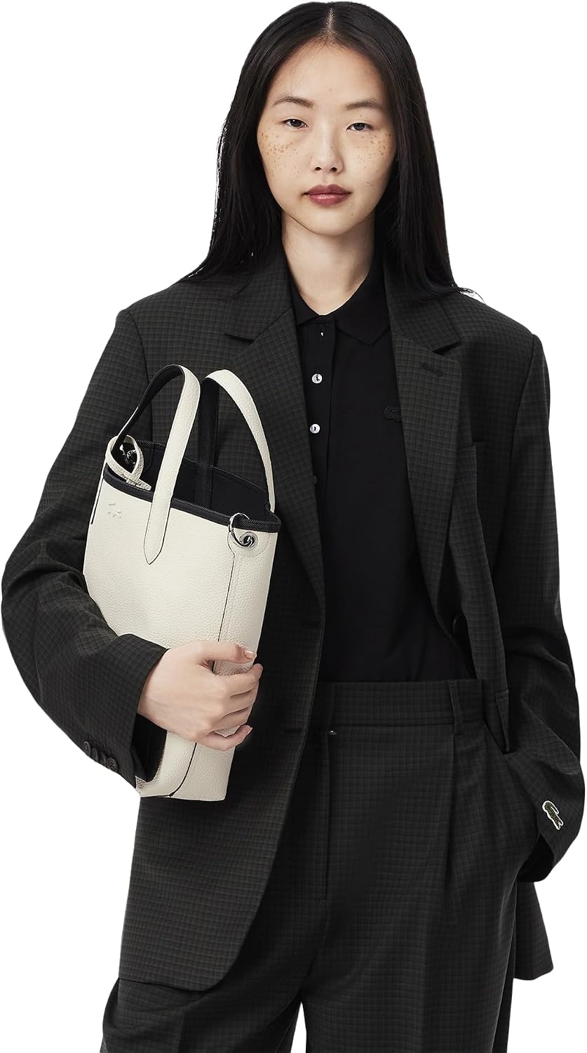 image:imageLacoste Womens Anna Large Vertical Tote BagBlackBeige