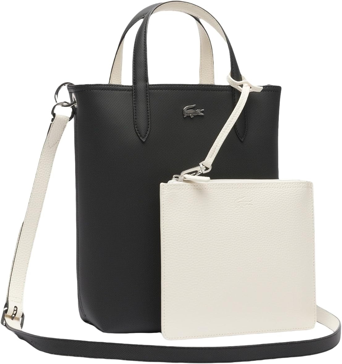 image:imageLacoste Womens Anna Large Vertical Tote BagBlackBeige