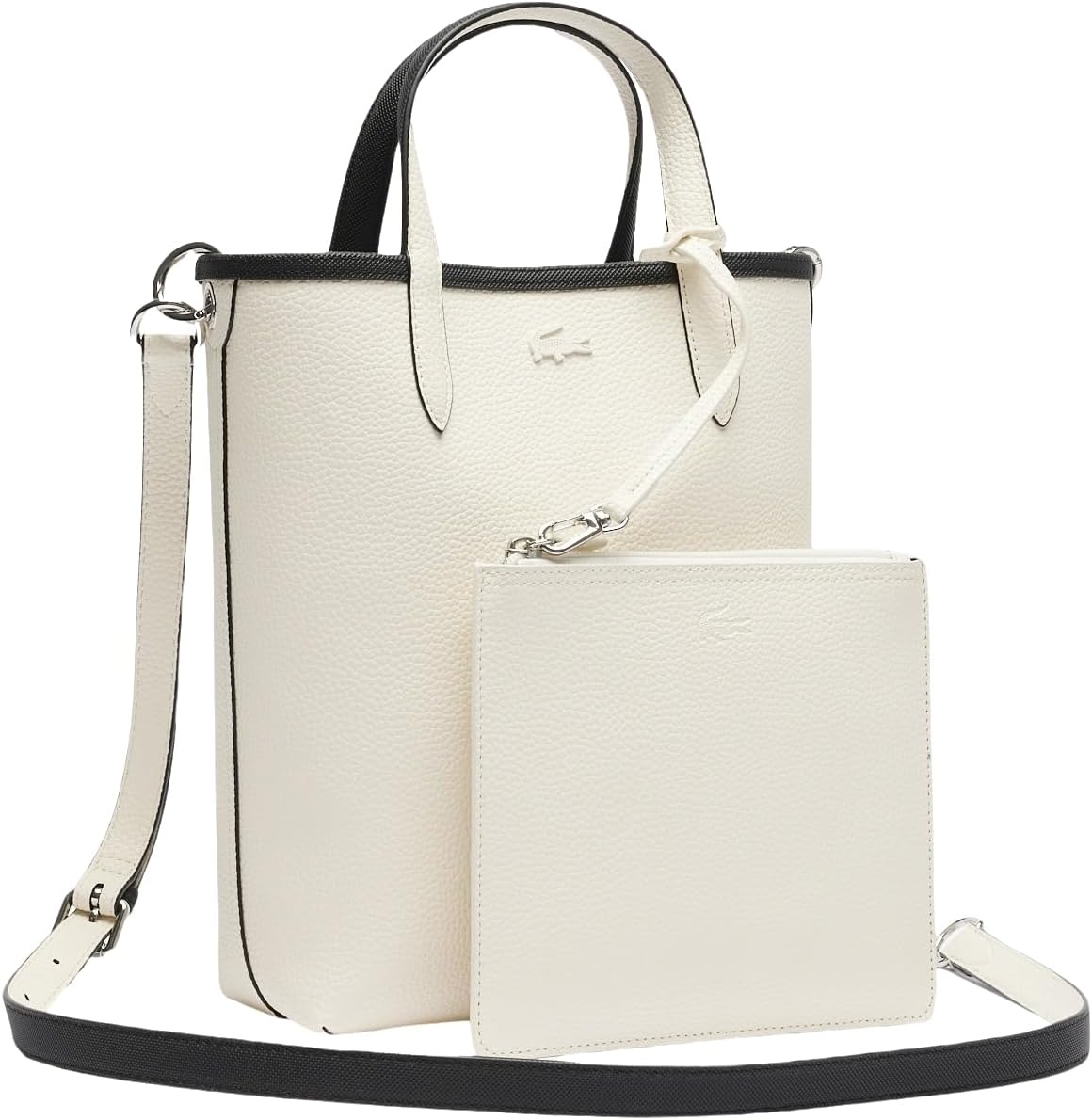 image:imageLacoste Womens Anna Large Vertical Tote BagBlackBeige