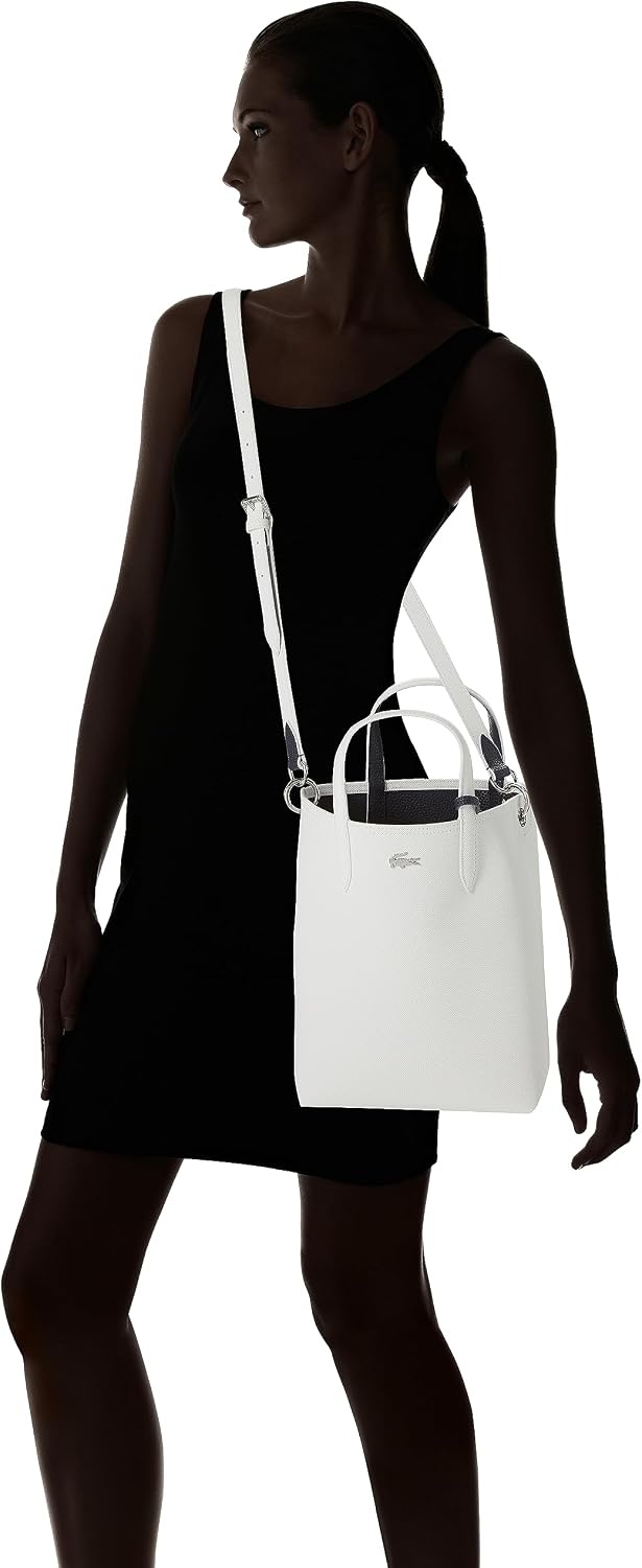 image:imageLacoste Womens Anna Large Vertical Tote BagClean WhiteBlueNuit